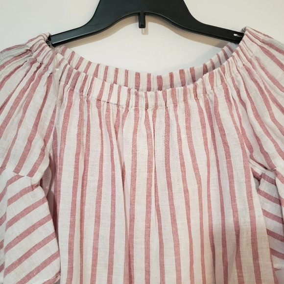 Beachlunchlounge Striped Ruffled Sleeve Top - Picture 2 of 6
